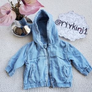 Imps&Elfs Light Demin Hooded Jacket 12-18 months